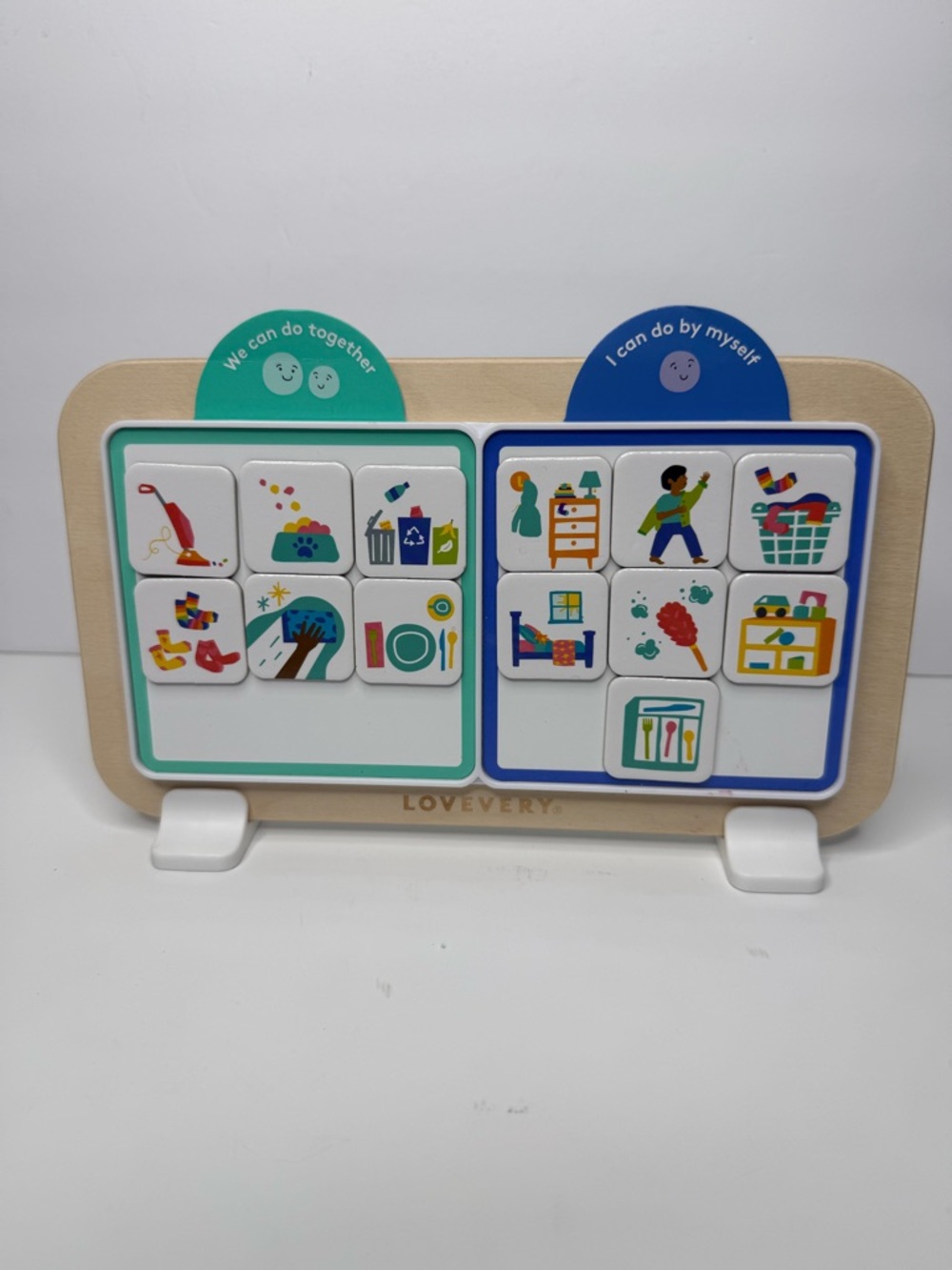 Lovevery Daily Helper Magnetic Chore Wooden Board Chart From Connector Kit